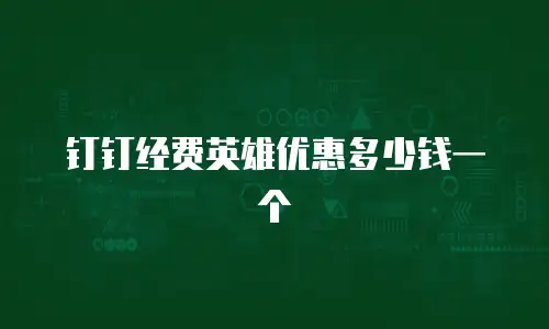 钉钉经费英雄优惠多少钱一个