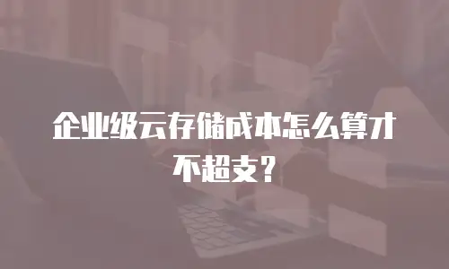 企业级云存储成本怎么算才不超支？
