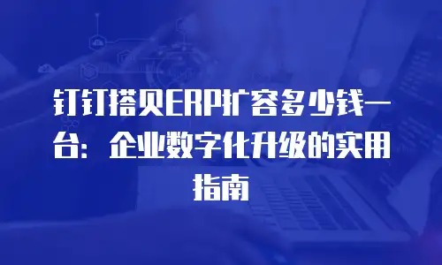 钉钉搭贝ERP扩容多少钱一台：企业数字化升级的实用指南