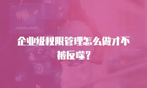 企业级权限管理怎么做才不被反噬？