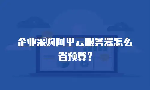 企业采购阿里云服务器怎么省预算？