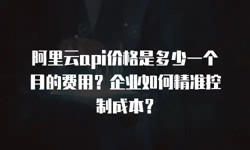 阿里云api价格是多少一个月的费用？企业如何精准控制成本？