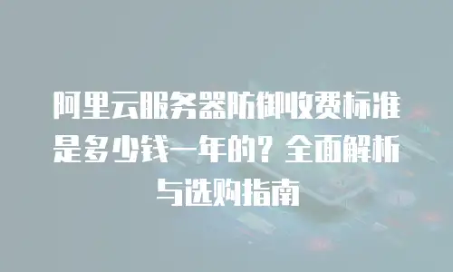 阿里云服务器防御收费标准是多少钱一年的？全面解析与选购指南