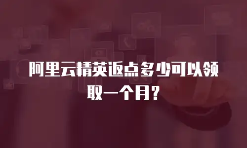 阿里云精英返点多少可以领取一个月？