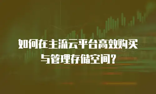 如何在主流云平台高效购买与管理存储空间？