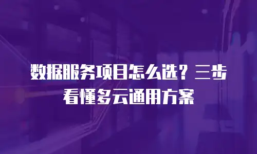 数据服务项目怎么选？三步看懂多云通用方案