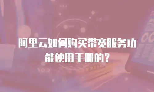阿里云如何购买带宽服务功能使用手册的？