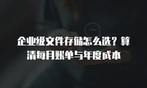企业级文件存储怎么选？算清每月账单与年度成本