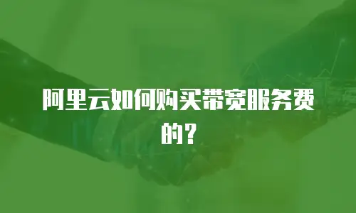 阿里云如何购买带宽服务费的？