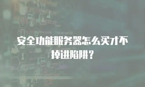 安全功能服务器怎么买才不掉进陷阱？
