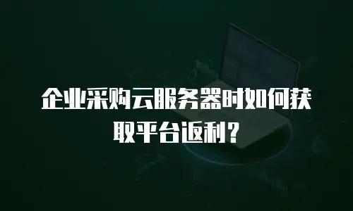企业采购云服务器时如何获取平台返利？
