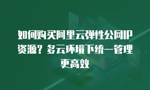 如何购买阿里云弹性公网IP资源？多云环境下统一管理更高效