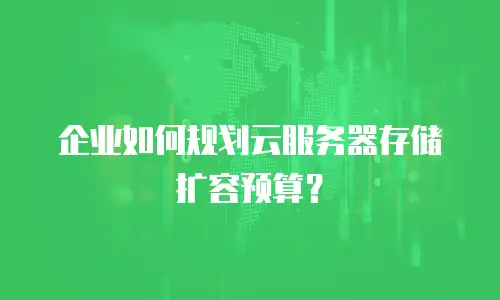 企业如何规划云服务器存储扩容预算？