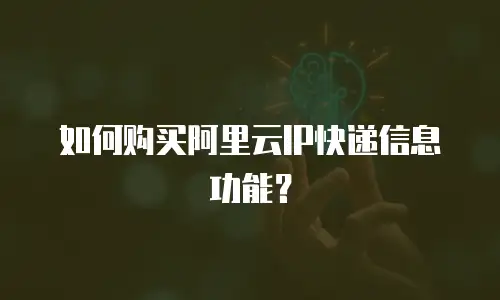 如何购买阿里云IP快递信息功能？