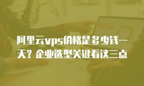 阿里云vps价格是多少钱一天？企业选型关键看这三点