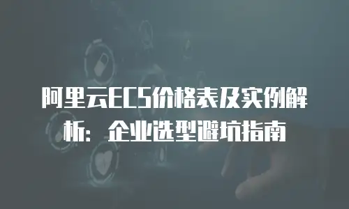 阿里云ECS价格表及实例解析：企业选型避坑指南