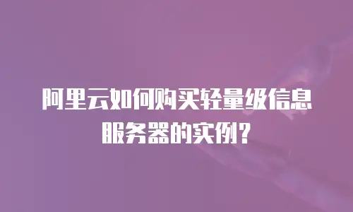 阿里云如何购买轻量级信息服务器的实例？
