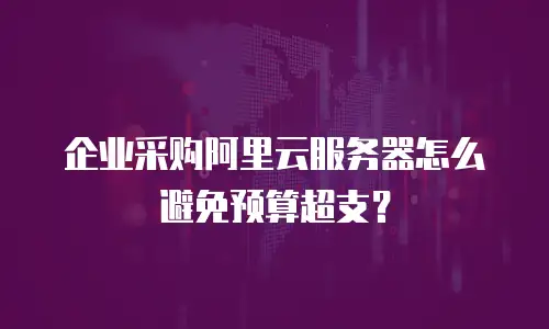 企业采购阿里云服务器怎么避免预算超支？