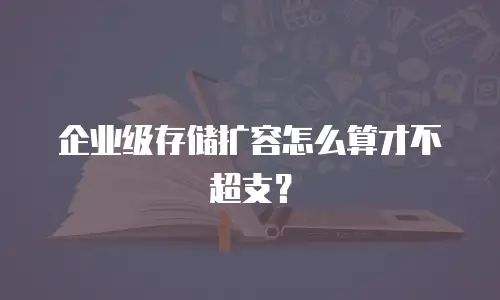 企业级存储扩容怎么算才不超支？
