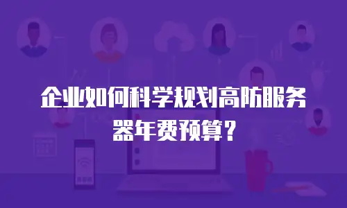 企业如何科学规划高防服务器年费预算？