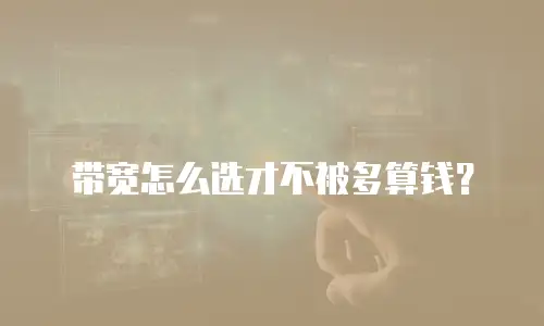 带宽怎么选才不被多算钱？