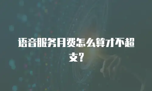 语音服务月费怎么算才不超支？
