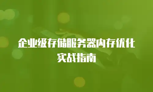 企业级存储服务器内存优化实战指南