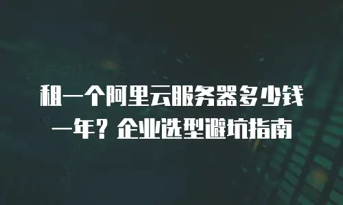 租一个阿里云服务器多少钱一年？企业选型避坑指南