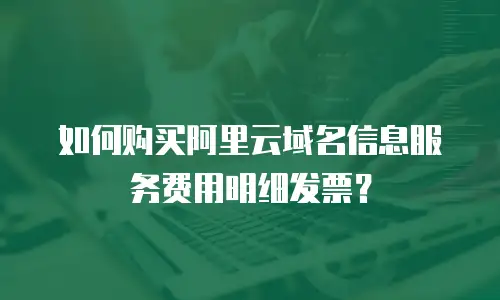 如何购买阿里云域名信息服务费用明细发票？