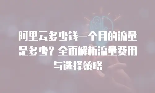 阿里云多少钱一个月的流量是多少？全面解析流量费用与选择策略