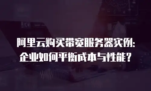 阿里云购买带宽服务器实例：企业如何平衡成本与性能？