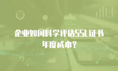 企业如何科学评估SSL证书年度成本？