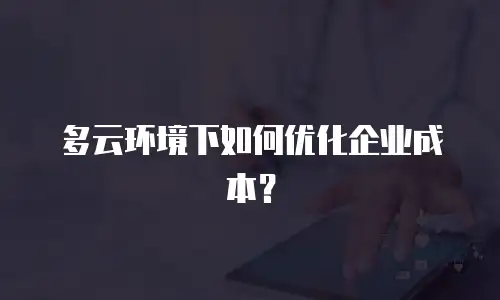 多云环境下如何优化企业成本？
