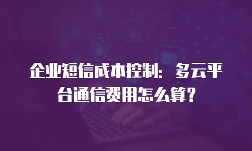 企业短信成本控制：多云平台通信费用怎么算？