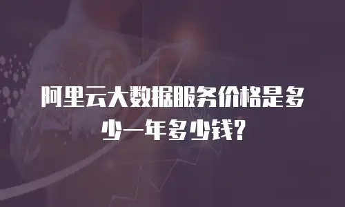 阿里云大数据服务价格是多少一年多少钱？