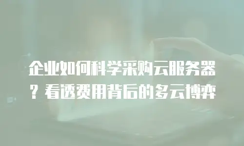 企业如何科学采购云服务器？看透费用背后的多云博弈