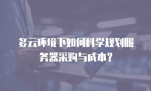 多云环境下如何科学规划服务器采购与成本？