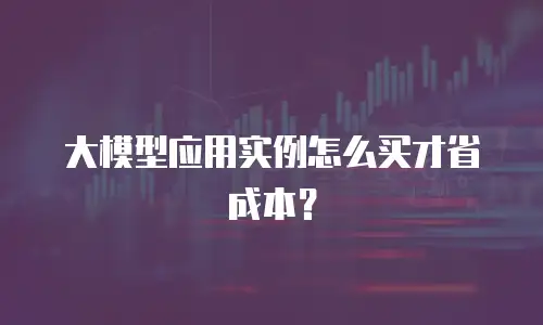 大模型应用实例怎么买才省成本？