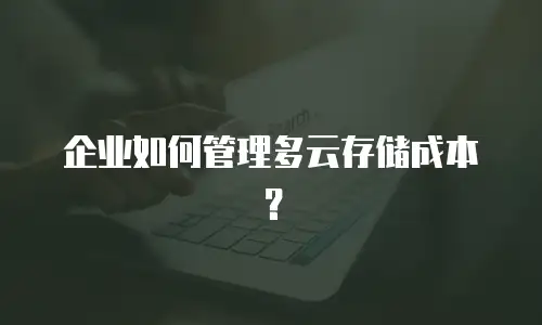 企业如何管理多云存储成本？
