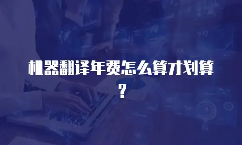 机器翻译年费怎么算才划算？