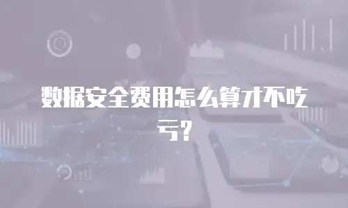 数据安全费用怎么算才不吃亏？