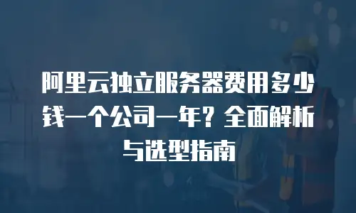 阿里云独立服务器费用多少钱一个公司一年？全面解析与选型指南