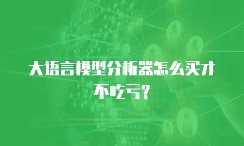 大语言模型分析器怎么买才不吃亏？