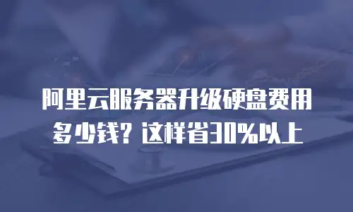 阿里云服务器升级硬盘费用多少钱？这样省30%以上