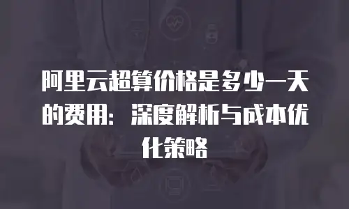 阿里云超算价格是多少一天的费用：深度解析与成本优化策略