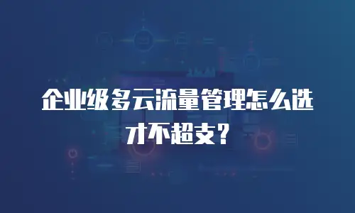 企业级多云流量管理怎么选才不超支？
