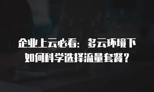 企业上云必看：多云环境下如何科学选择流量套餐？