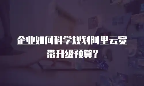 企业如何科学规划阿里云宽带升级预算？