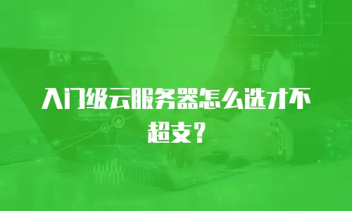 入门级云服务器怎么选才不超支？