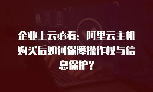 企业上云必看：阿里云主机购买后如何保障操作权与信息保护？